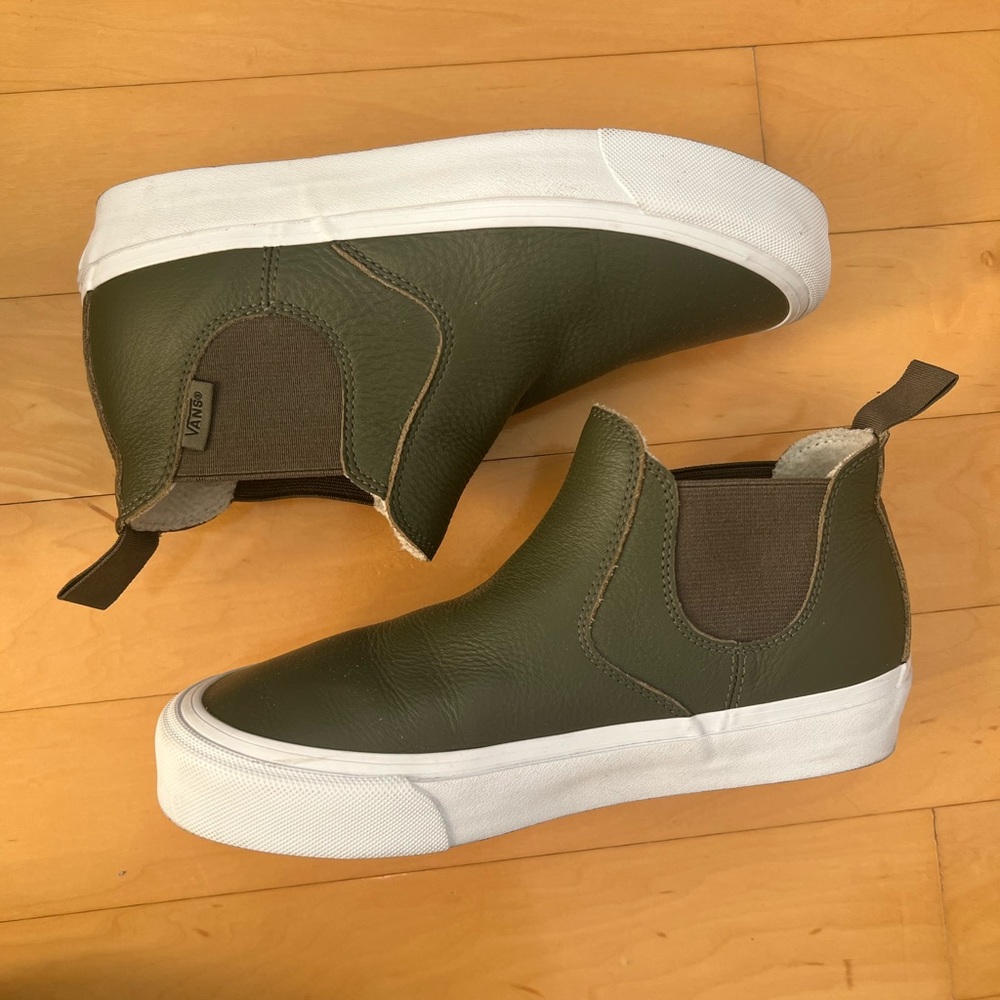 Army Green Slip On Vans